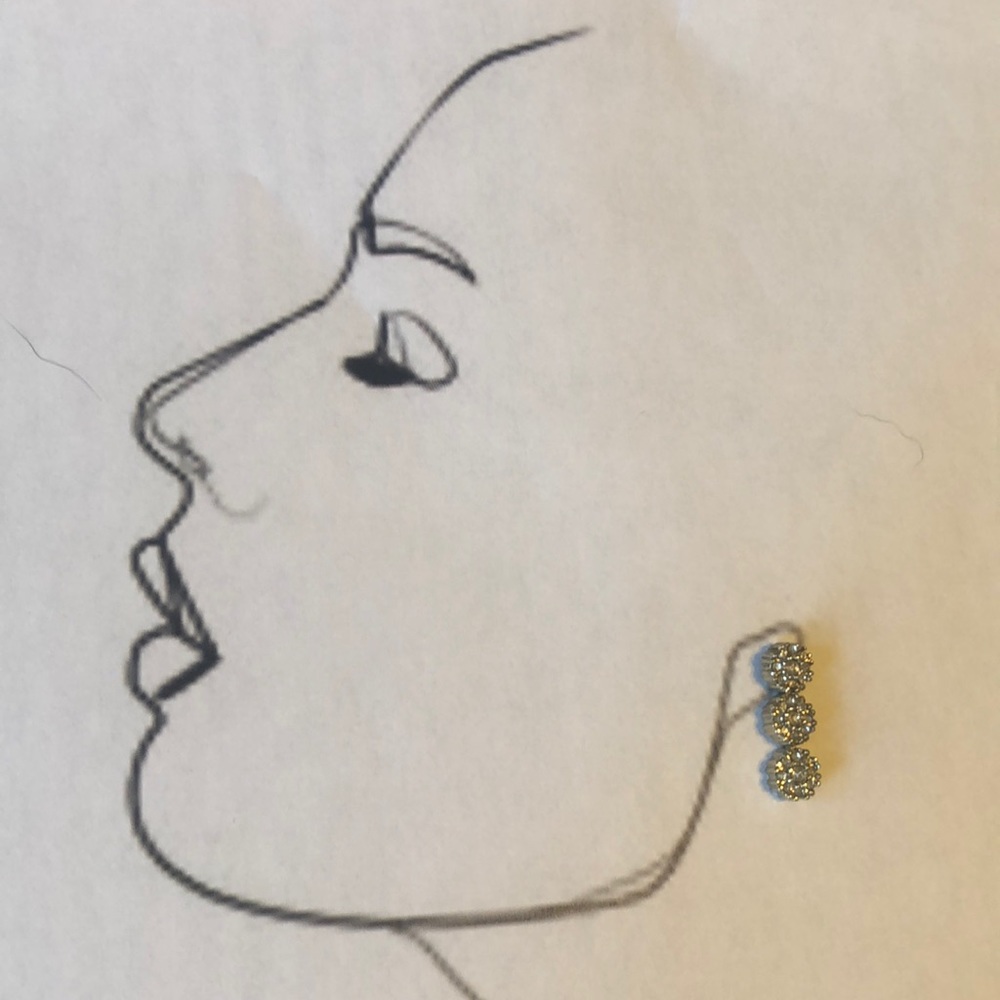 🏷 J.Crew gold and crystal 3 disc drop earrings